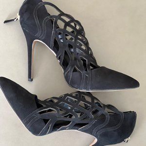 Reiss 2" black suede shoes